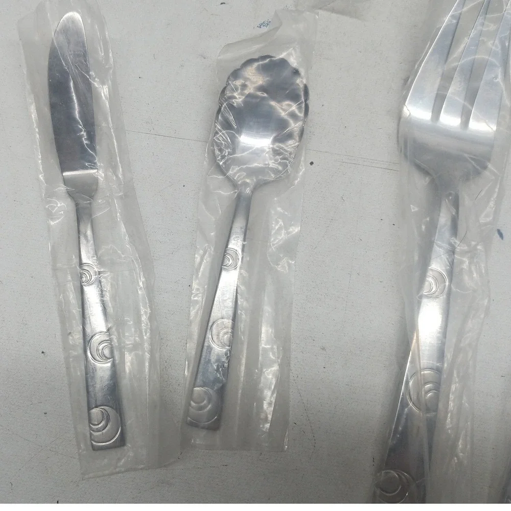 Reed & Barton 9 Pc Stainless Steel Hostess Serving Set Swirl Pattern New